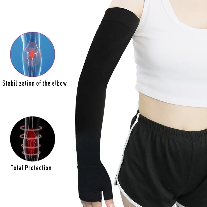 1Pack Gradient Pressure Medical Lymphoma Compression Arm Sleeves Sports Running Support Non-Slip Long Gloves UV Protective Glove sports gloves compression gloves sunscreen gloves sunscreen arm sleeves running gloves