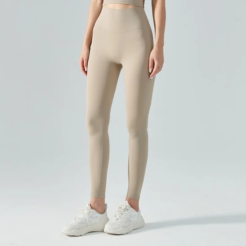 Cocolotus Nake feeling summer high waist yoga long fitness pants Double sided brushed peach hip lifting running sports trousers