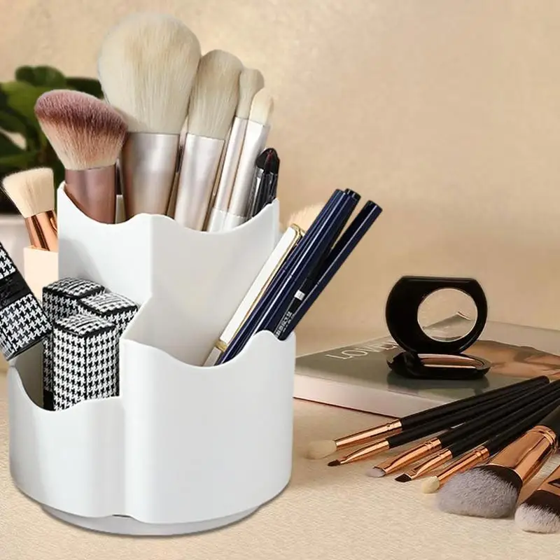 Boîte de rangement transparente pour pinceaux de maquillage, porte-stylo en  acrylique, 3 compartiments, grande capacité, eye-blogueur, T1 - AliExpress