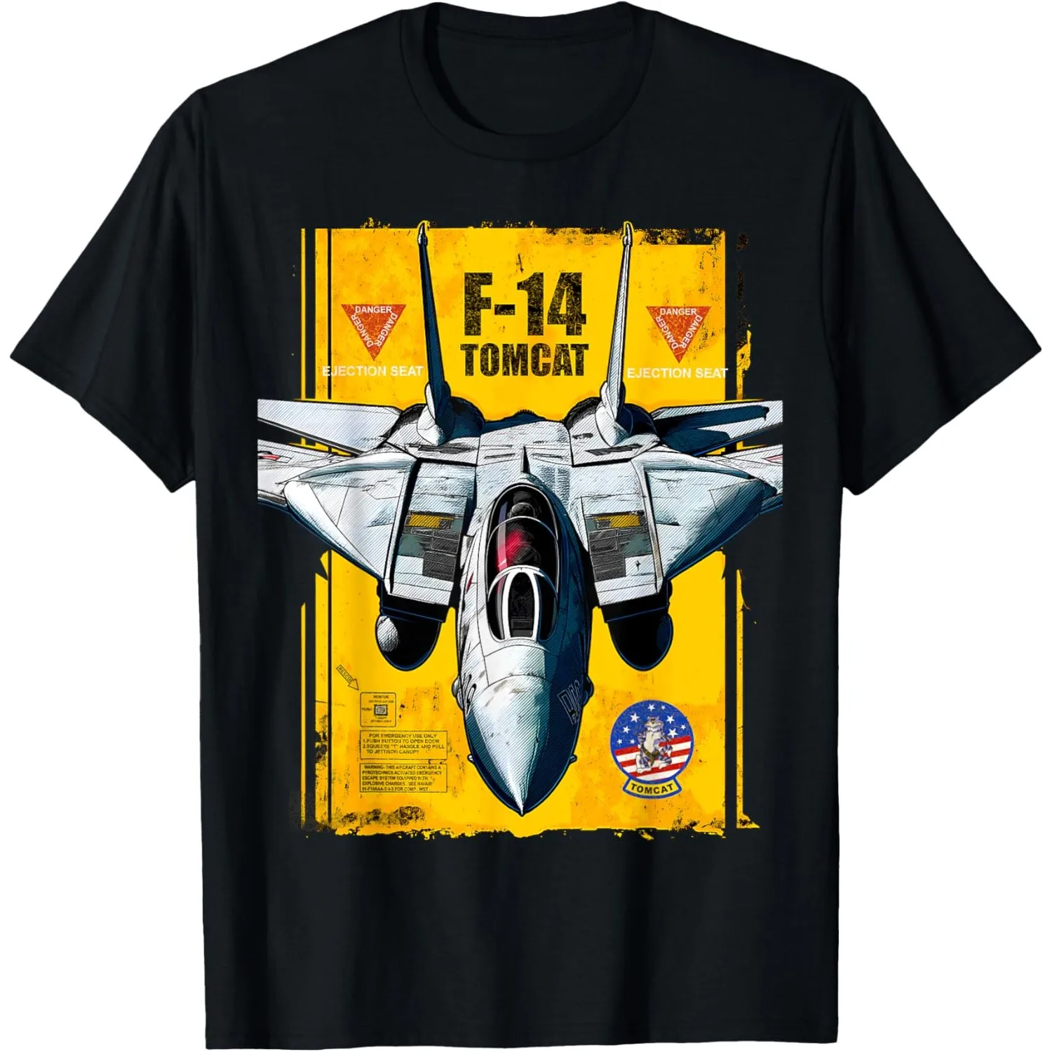F-14 톰캣 전투기 그래픽 티셔츠 밀리터리 항공 멋진 프린트 남성용 티셔츠 캐..