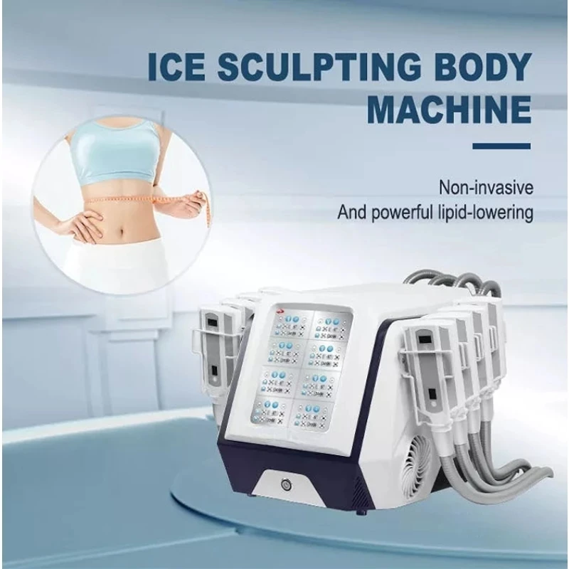 

New Portable Cryo 8 Plates Fat Removal Cellulite Reduction Body Sculpture Diamond Ice Sculpture Cold Fat Freezing LPG Machine