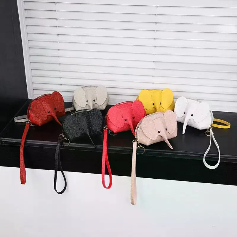 1Pcs Creative Lipstick Zipper Card Bag Cute Small Elephant Wallet Cosplay Anime Purse Elephant Japanese Bag Backpack