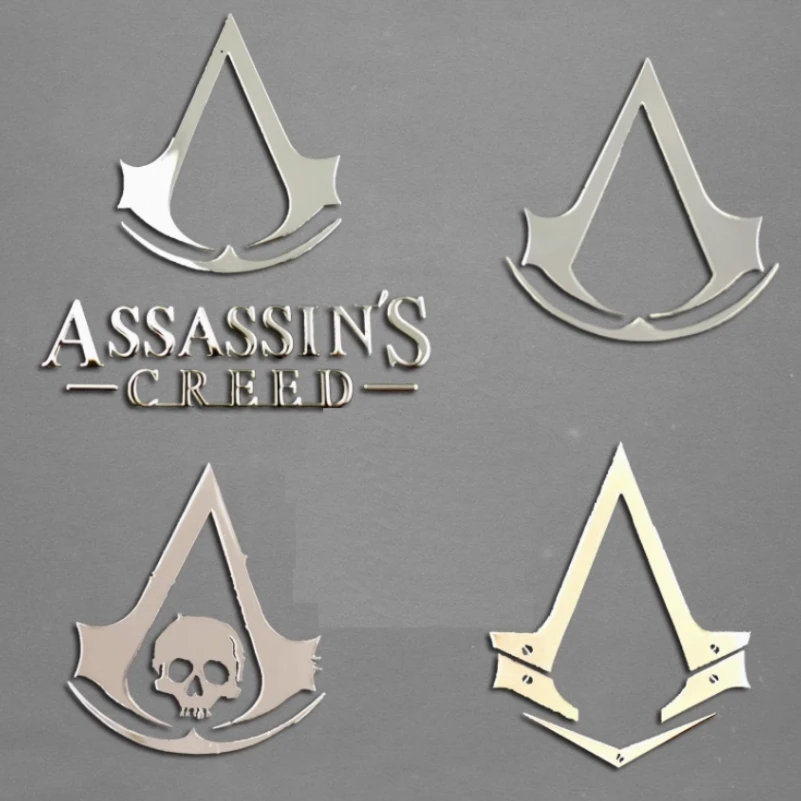 Assassin's skull Metal sticker Cell phone laptop car universal metal sticker