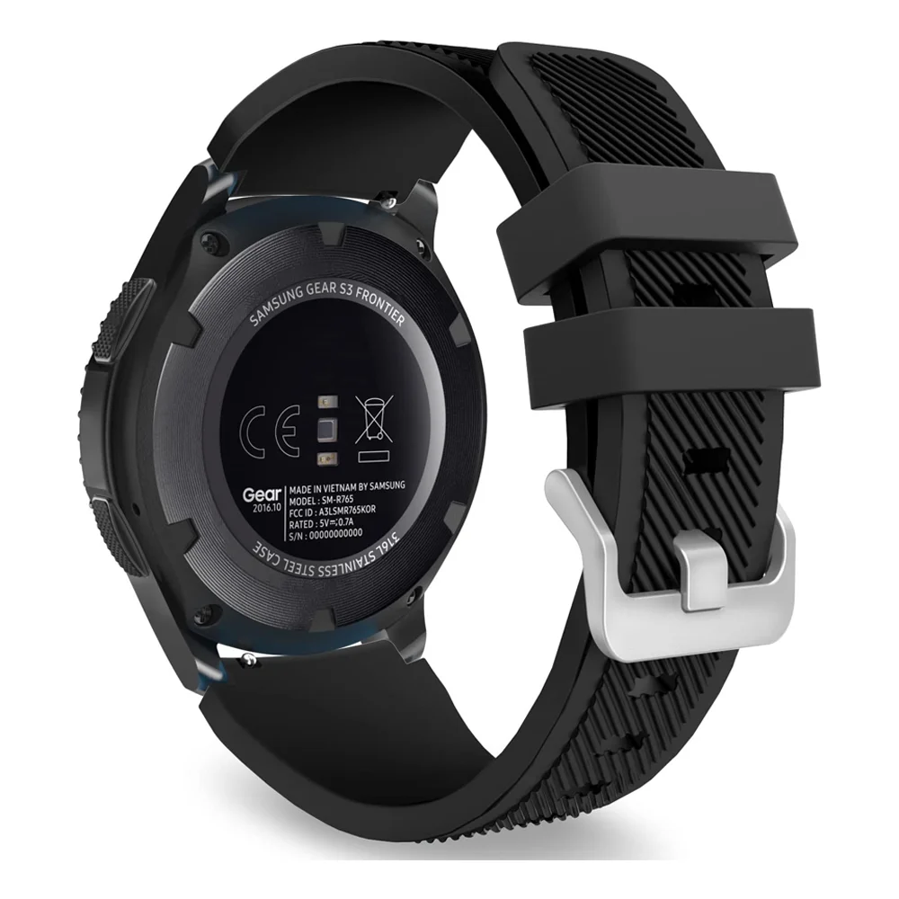 Silicone Sports Watch Strap, 20mm/22mm Adjustable Band
