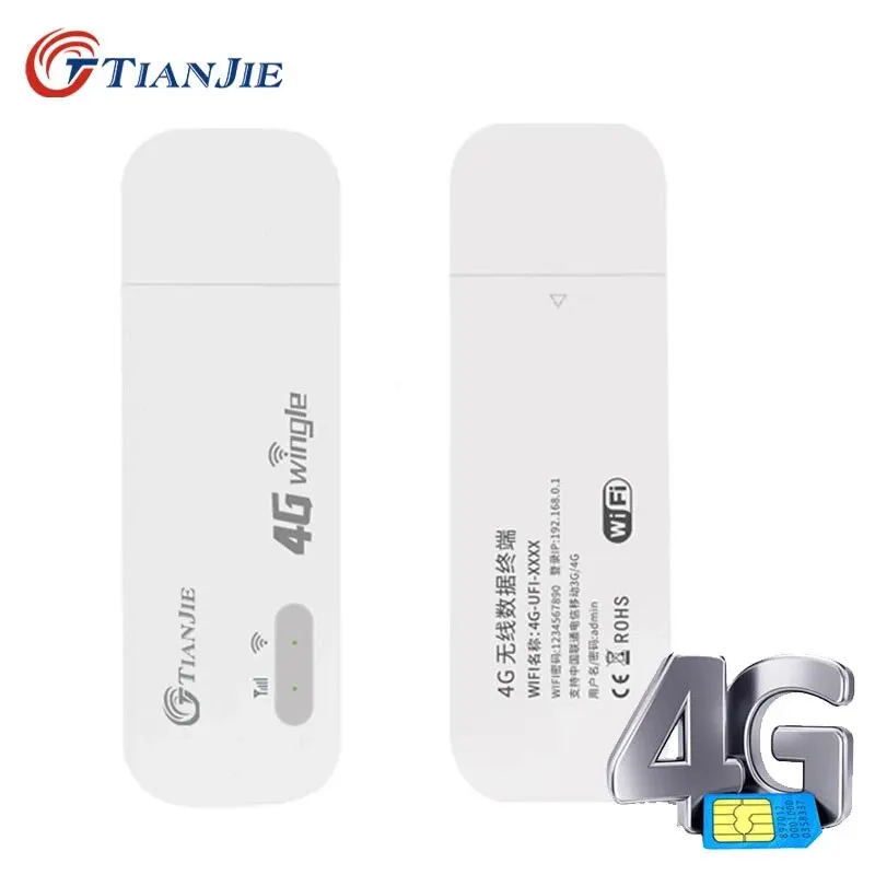 Tianjie 150Mbps 4G Wifi Router Sim Card Gsm Umts Lte Modem Wireless Car Broadband Dongle Internet Ad Alta Velocità Adattatore Di Rete Usb
