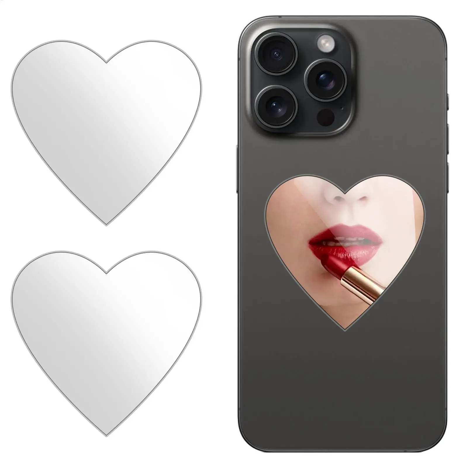 5pcs Self Adhesive Acrylic Mobile Phone Back Cover Mirror for Women Girl Portable Cellphone Back Mirror Stickers Ins Korea Decor