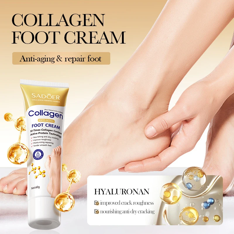 SAODER Collagen Foot Cream Feet skincare Moisturizing Hydrating Firming Nourishing Repairing Anti Wrinkle Feet Creams Skin Care