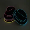 LED Gangster Fedora Hat Casual Bachelor Travel NightClub Holiday Light Up Supplies LED Gentlemen Gangster Hat Rave Accessories 3