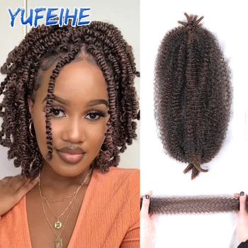 Springy Afro Twist Hair 24Inch Synthetic Pre-Separated Afro Kinky Twist Crochet Hair Extension For Faux Locs Marley Braids 1