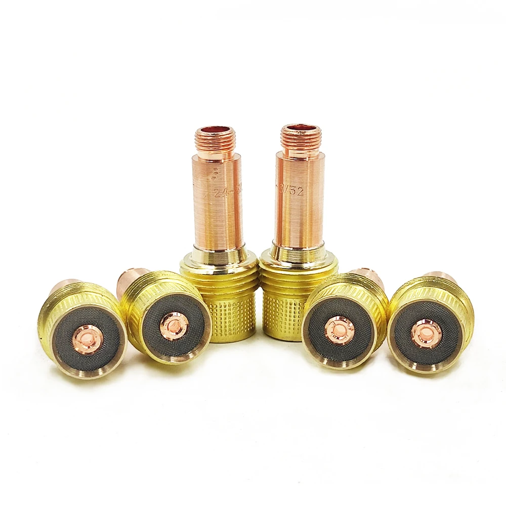 Welding torch 5/10Pcs 1.0/1.6/2.4/3.2/4.0mm TIG medium gas lens collet body 45V24-45V28 For TIG WP17/18/26 welding torch kit