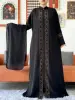 2024 Muslim Ramadan Tranditional Turtleneck Long Sleeve Dress Women Cardigan Open Abaya Dubai Caftan Islamic Kimono Clothes
