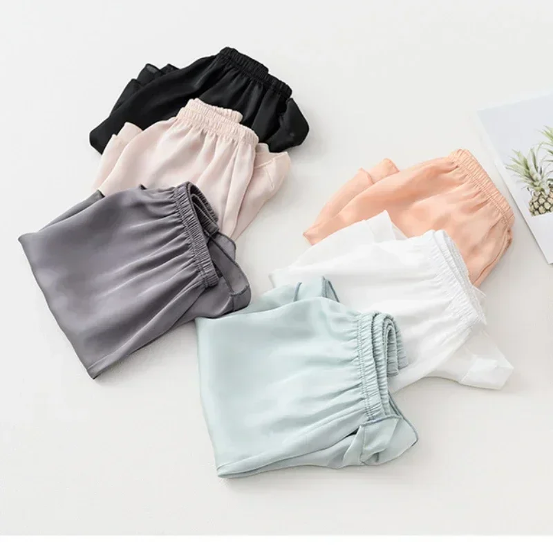 Fashion Safety Pants Ice Silk Boxer Shorts Mid-Rised Seamless Underwear Mid-Rised Intimates Anti-Emptied Ladies Safety Pants