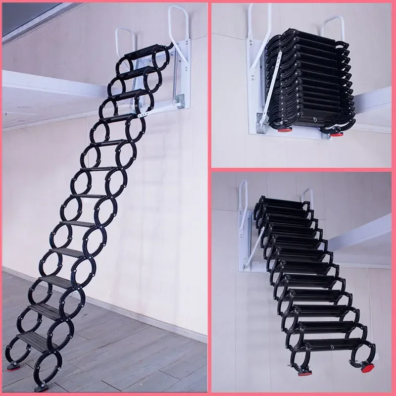 

Home Thickened Invisible Stretch Ladders Attic Telescopic Staircase Indoor and Outdoor Wall Hanging Folding Villa Duplex Ladder