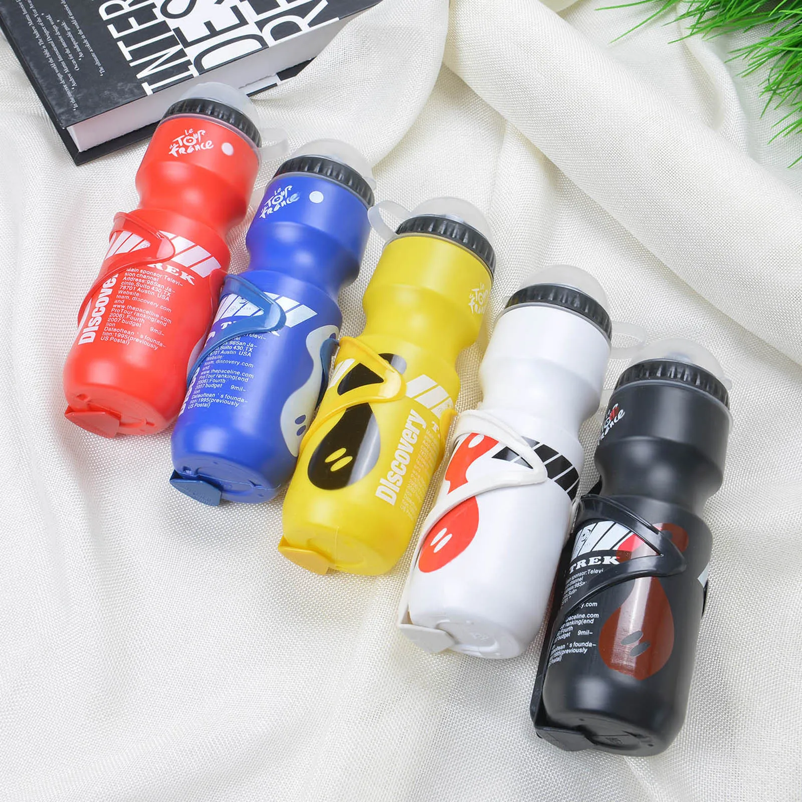 750ML Mountain Bike Bicycle Cycling Water Drink Bottle+Holder Cage Outdoor Sports Plastic Portable Kettle Water Bottle Drinkware