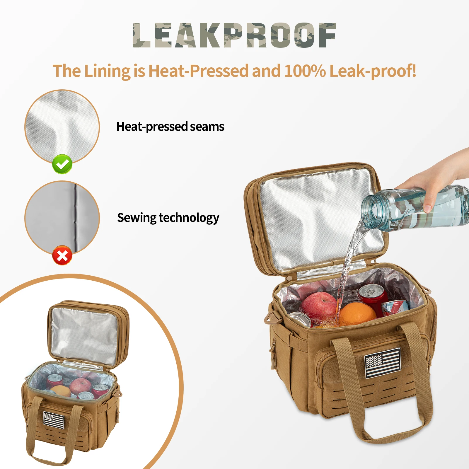 Tactical Lunch Bag for mens heavy duty lunch box Leakproof insulated Durable Thermal Cooler Bag Adult Meal Camping Picnic Pail 5