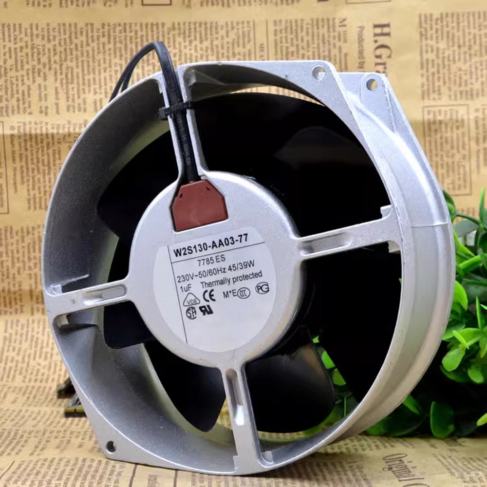 냉각 선풍기 W2S130-AA03-77, AC 230V, 45 W, 39W, 17255 172x150x55mm, 2 와이어