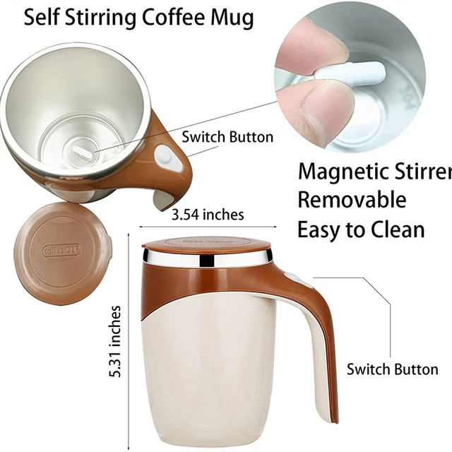 Self Stirring Coffee Mug Stainless Steel Travel Coffee Mug Large Capacity  380ml Electric Mixing Mug for Hot Chocolate Coffee Tea - AliExpress