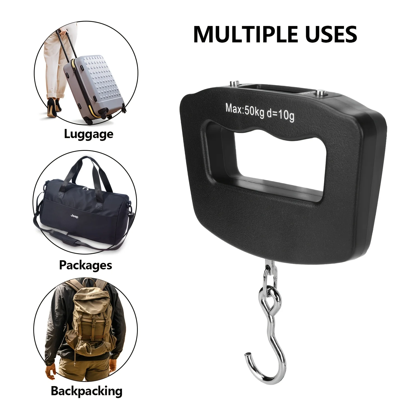 High-Precision Portable Digital Luggage Scale with LCD Display