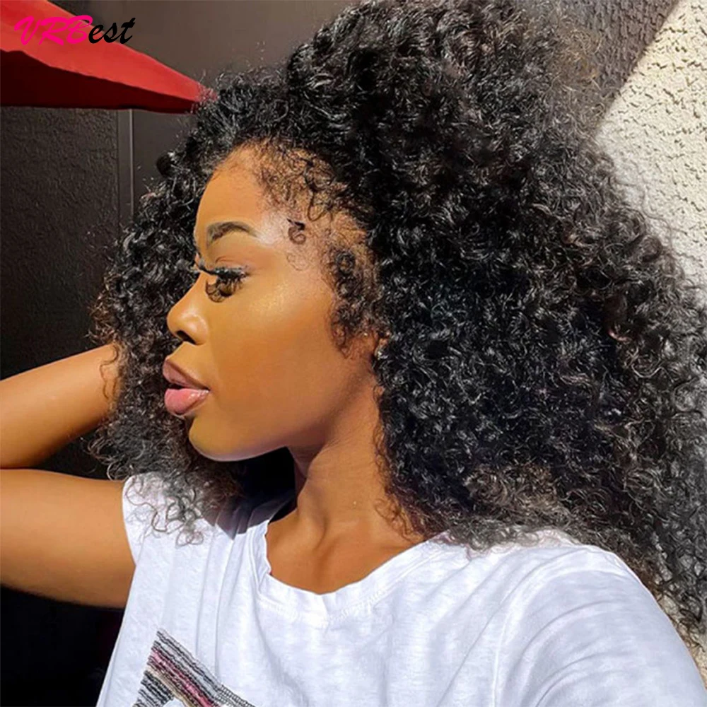 

Deep Wave Curly Edges Hairline 13X4 Lace Front Wigs HD Transparent Lace Frontal Wigs Human Hair with Curly Baby Hair For Women