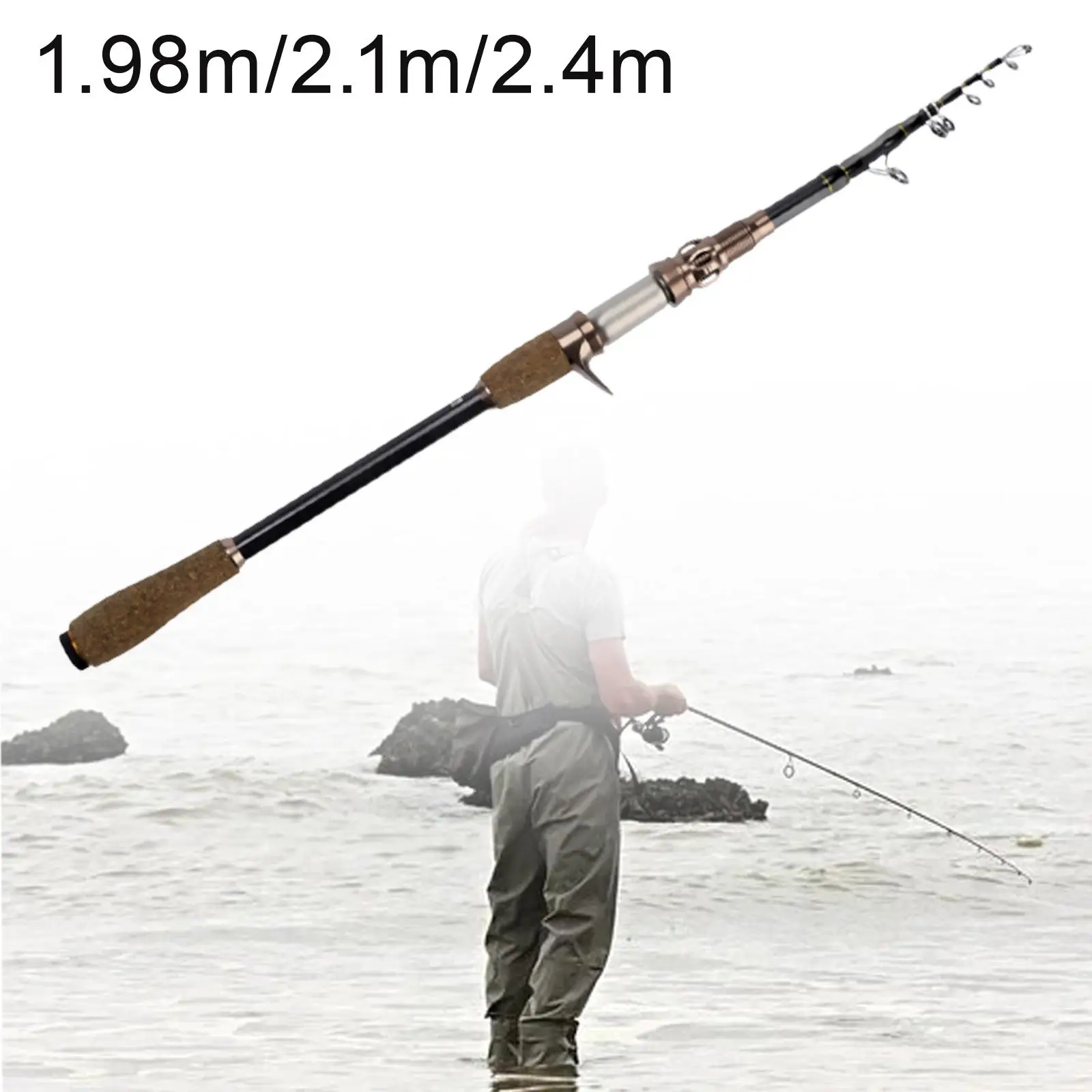 Travel Fishing Rod Surf Casting Rod Straight Handle High Carbon