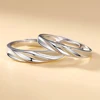 Daifuni 100% S925 Sterling Silver Shiny Couple Simple Ring For Women Men Wedding Jewelry Finger Fine Jewelry Fashion Gifts New 5