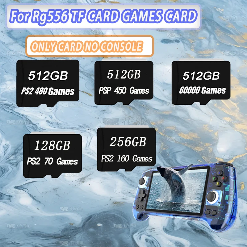 Per Anbernic Rg556 Console Di Gioco Portatile Memoria Retro Video Player Card 61000 Giochi Ps2 512G 256G 128G Micro Tf Psp Games Bag