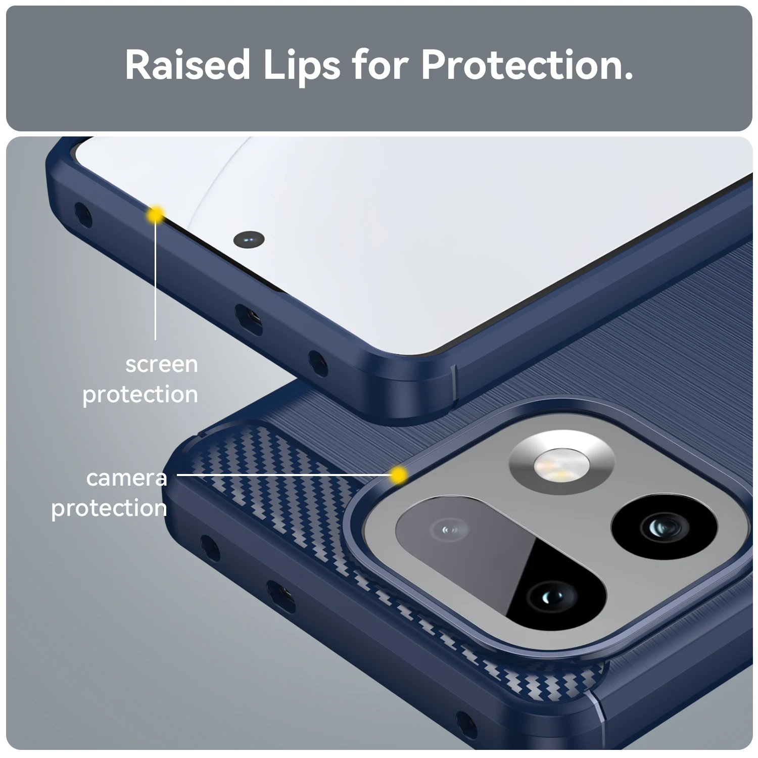 Premium Carbon Fiber Soft TPU Silicone Back Cover