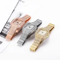 Montres de luxe en diamant pour hommes et femmes, montre-Bracelet en or pour dames, strass, unisexe, horloge féminine, nouvelle collection 2024 6