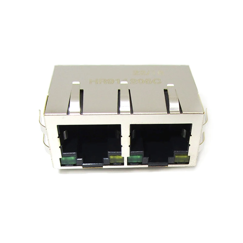 HR911105A RJ45 Socket 1000Base-T WiFi Network Connector Original Gigabit  Ethernet Network Port Transformer With LED - AliExpress