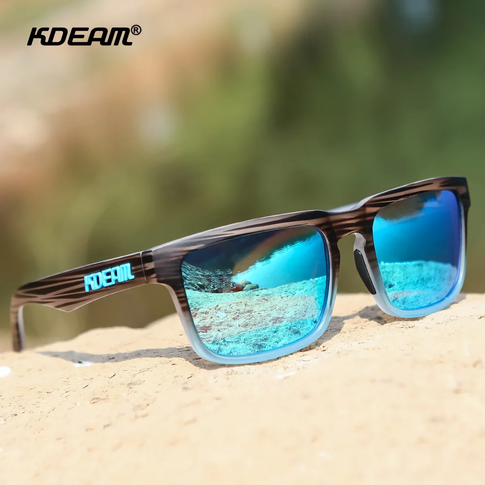 KDEAM-gafas de sol polarizadas cuadradas para hombre, lentes de sol polarizadas con revestimiento de estilo de vida al aire libre, nuevos colores a juego con caja, 2022