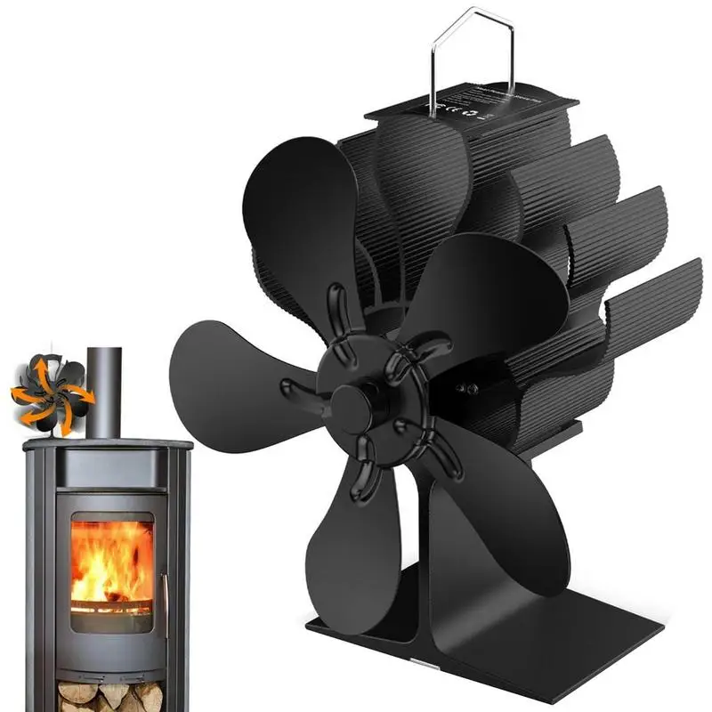 

Wood Burner Fans 6 Blade Fireplace Fan Non-Electric Wood Stove Fan Heat Powered Thermoelectric Fan EcoFan For Wood Burning