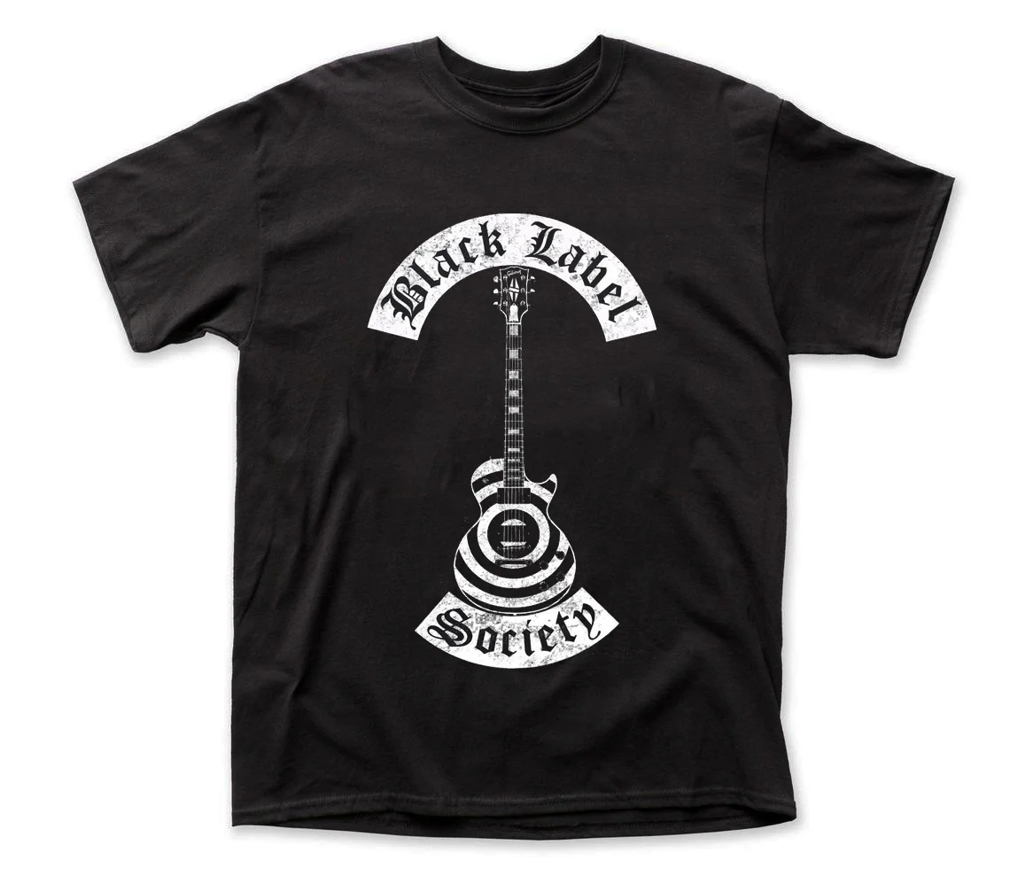 Black Label Society Guitar T-Shirt Bls In Bianco E Nero S-5Xl Cotone Pesante Tt0678
