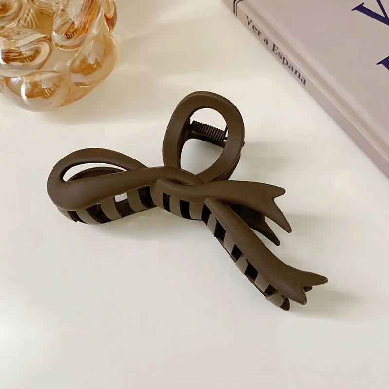 13CM Matte Haar Clips Vintage Band Bogen Haar Krallen Krabben Headwear Haarnadeln Shark Pferdeschwanz Für Frauen Haar Zubehör barrettes – Detail 6