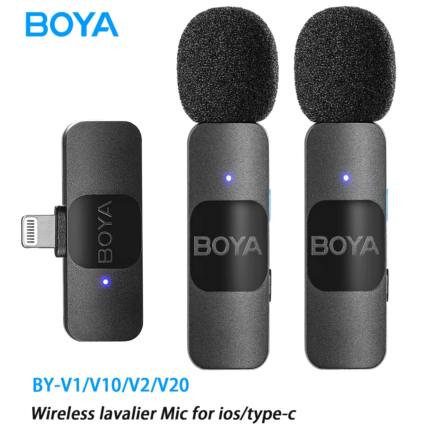 

BOYA BY-V BY V Wireless Lavalier Mini Microphone for iPhone iPad IOS Android Live Broadcast Gaming Recording Vlog MIC