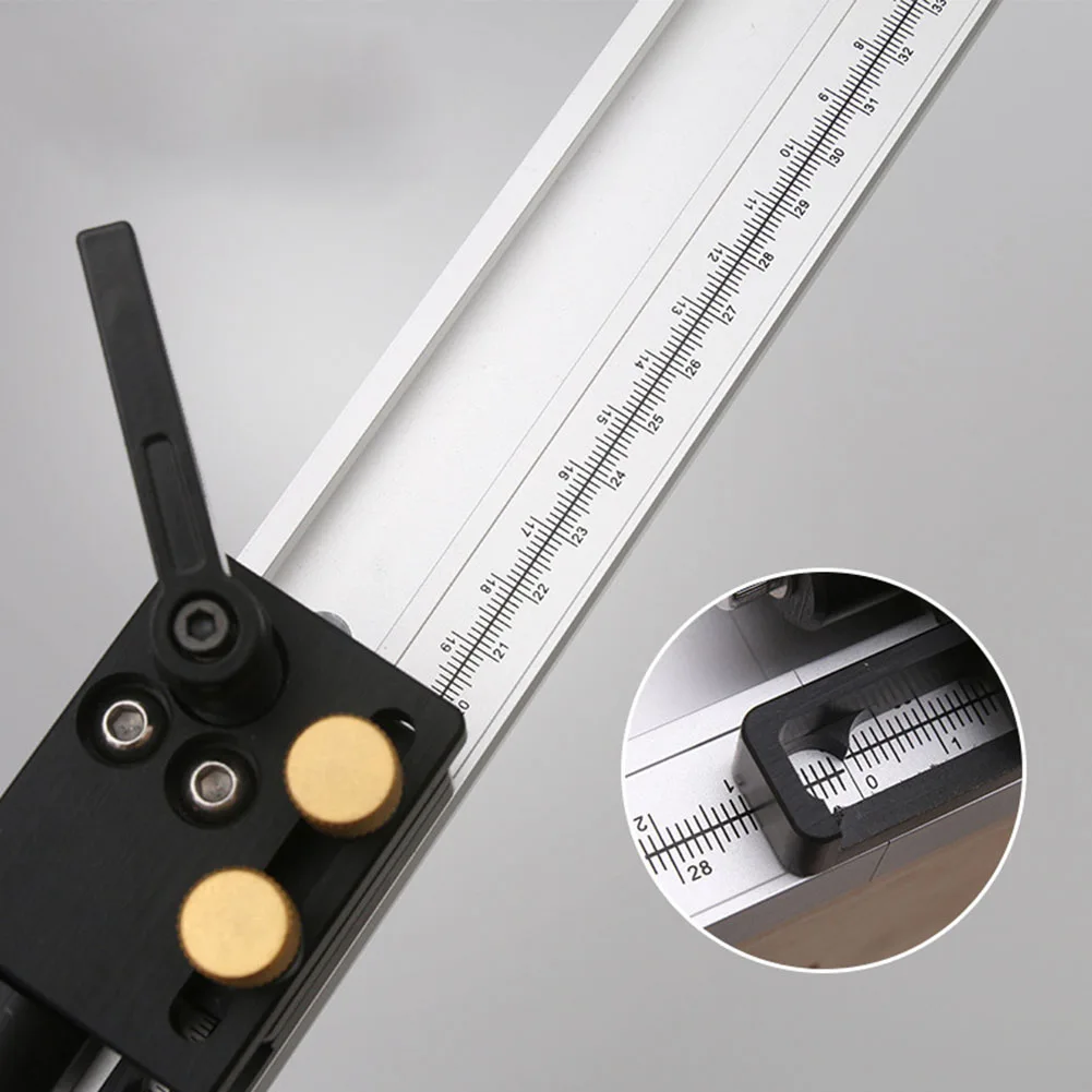 T-Track With Scale For Woodworking Double Cut Profile Universal With Predrilled Mounting Holes Aluminum T-Slot-Router Track