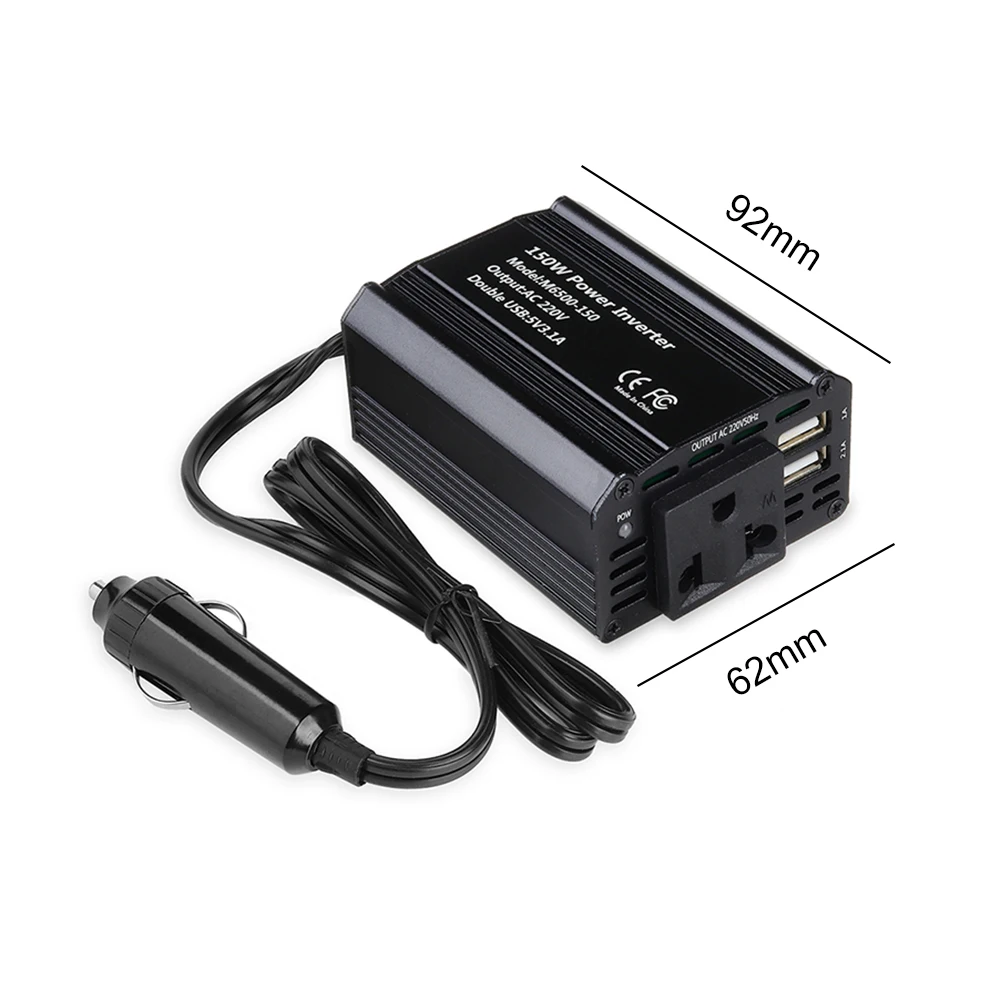 150W Power Inverter Auto Ladung Konverter Kleine Tragbare 12V 110V