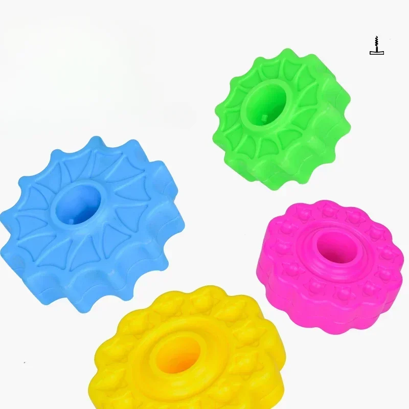 Educational Toys Montessori Rotating Rainbow Tower Baby Stacking Puzzle Toys Safety Environmental Protection Colored Children's Toys