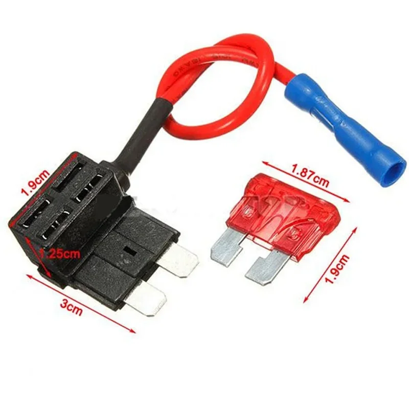 Fuse Holder Car Fuses Kit 12V Fuse Holder Add-a-circuit TAP Adapter Micro Mini Standard ATM APM Blade Auto Fuse with 10A Blade Car Waterproof Power Socket
