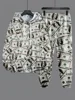 Dollar Pattern Printed Top Two Piece Men's Hooded Sweatshirt Banknote Printed Casual Hoodie Casual Fashion Sweatpants 1