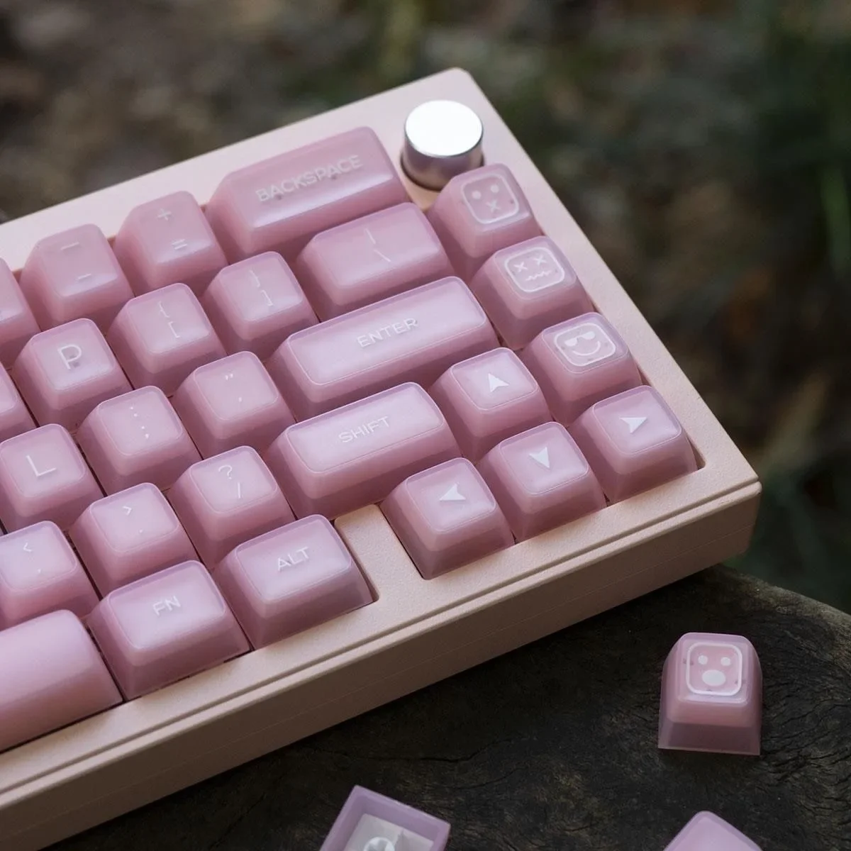 Leite Rosa Double Shot Pbt Keycap Keycaps de Teclado Translúcido para Switches mx Acessório Gamer 140 Mais Chaves Perfil SA Novo - Imagem 2
