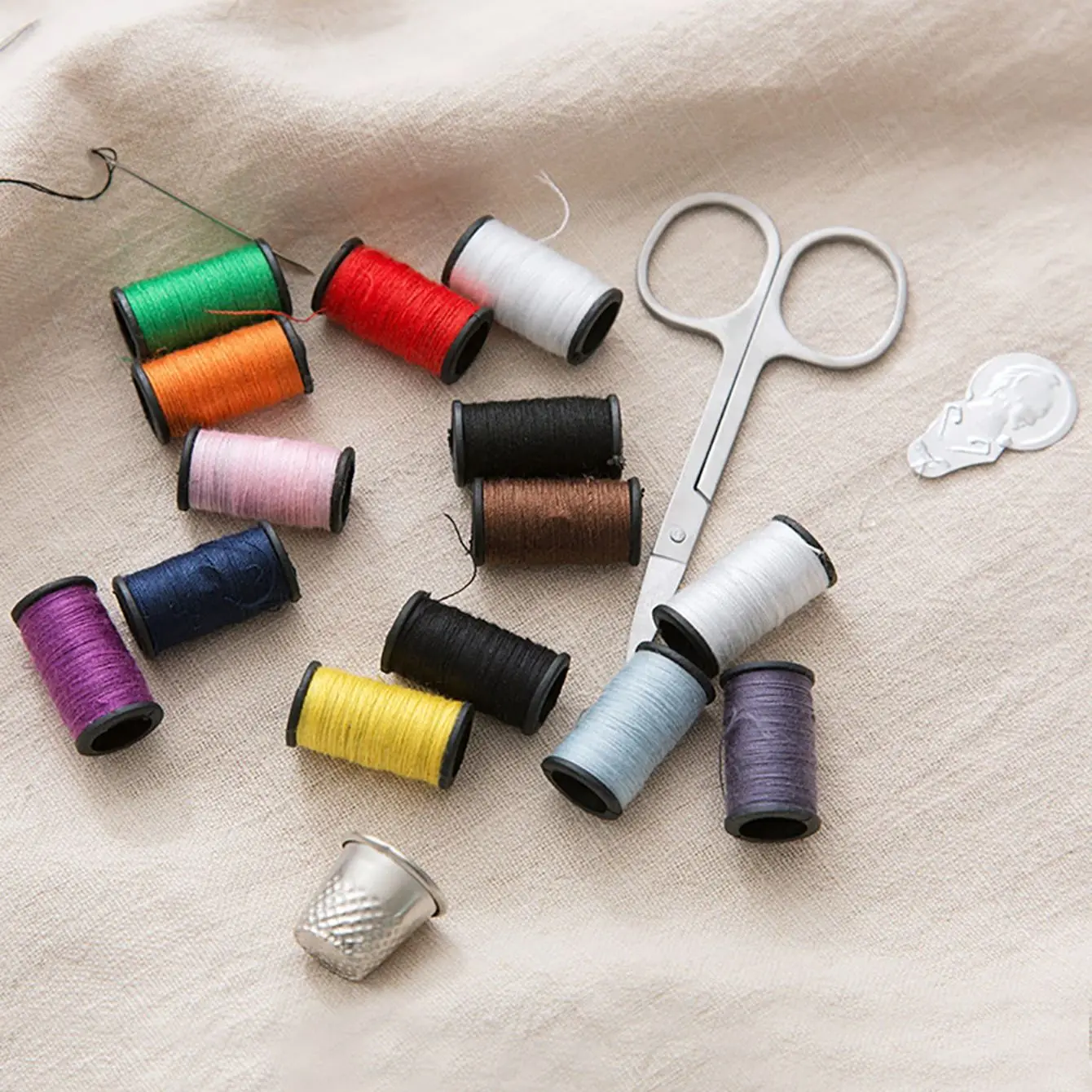 Set of 27 Sewing Kit Including Needle Thread Measure Scissor Threader Sewing Tool Accessories Zipper Bag for Home Adult TS2