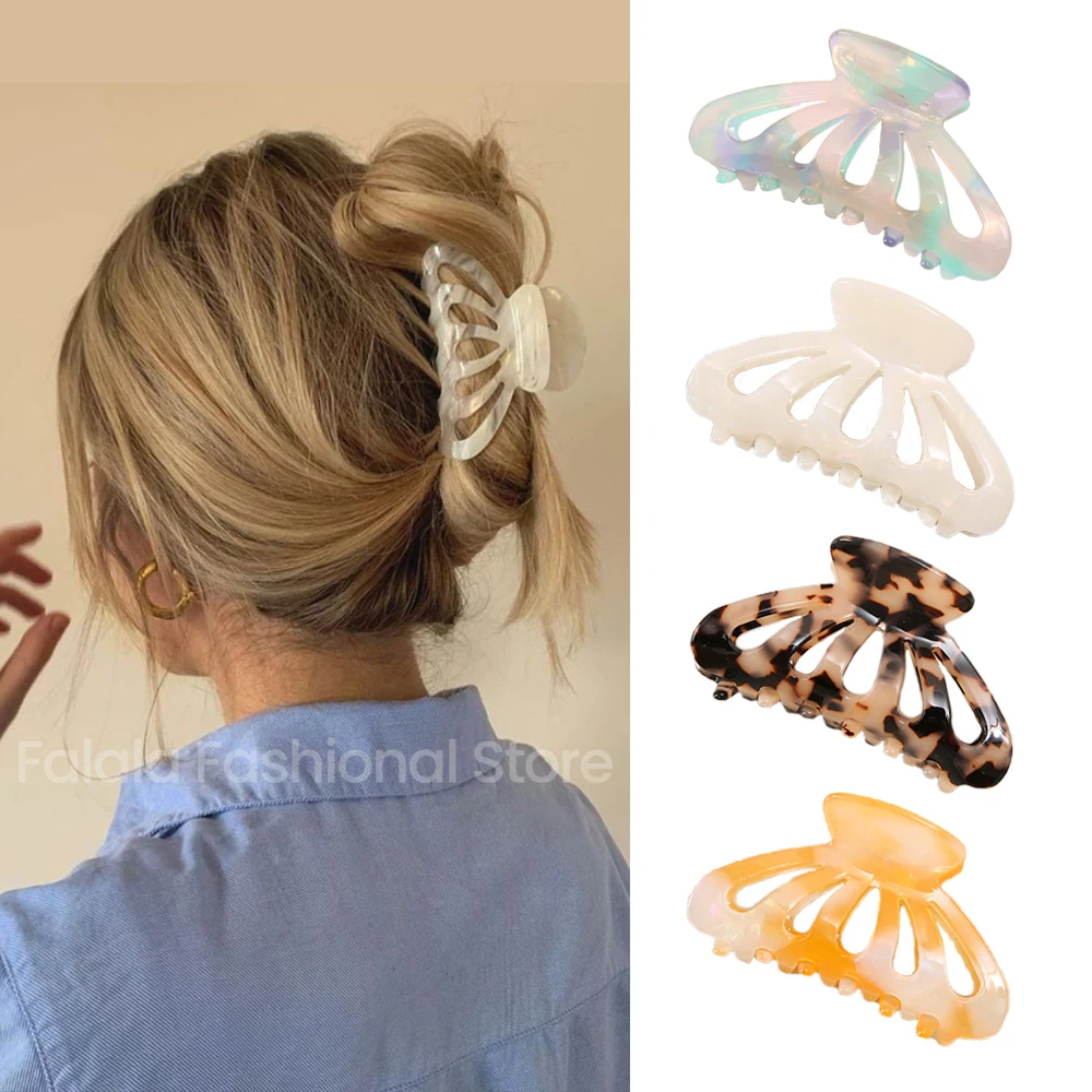 

New Matte Solid Acetate Hair Claw Acrylic Hair Clips Headwear For Women Girls Fashion Hair Accessories Gift Headwear