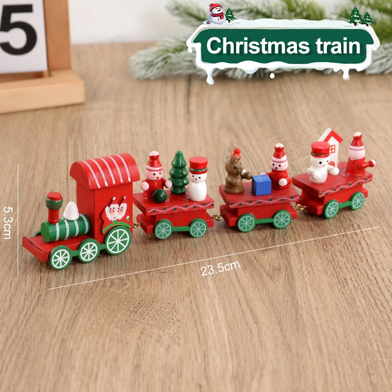 thumbnail image 1 of Tren de madera de Navidad, adornos navideños para el hogar, adorno para árbol de Navidad 2024, regalo para niños, Feliz Año Nuevo 2025, 1 of 5
