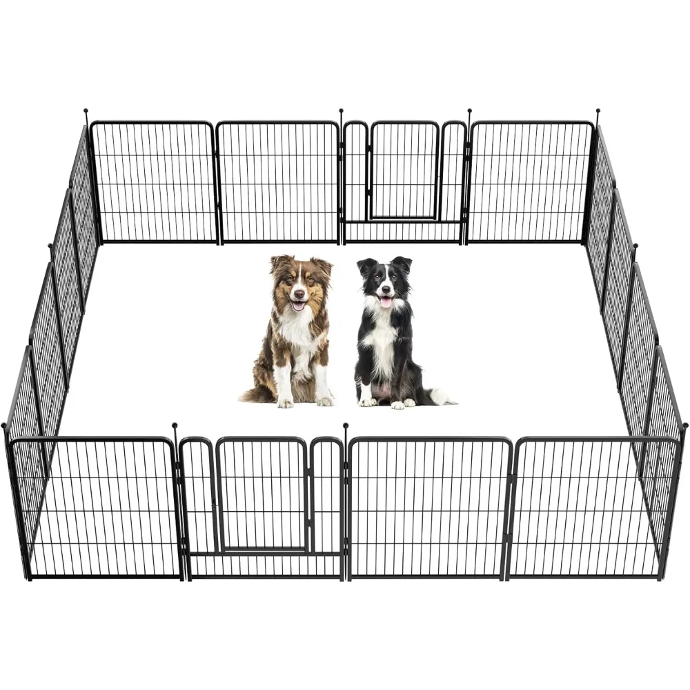 Instant Dog Playpen, Portable Pet Fence for Outdoor, RV Trips, and Camping, 32inch, 16 Panels for Small and Medium Dogs