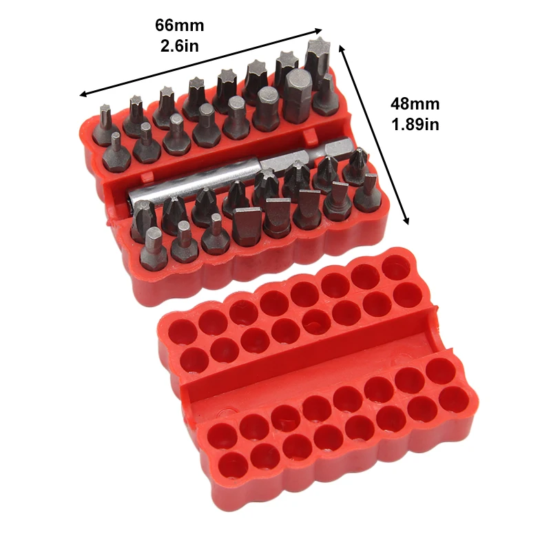 33pc electric screwdriver head solid cross hexagonal alien bits twist screw extension rod tool accessory set