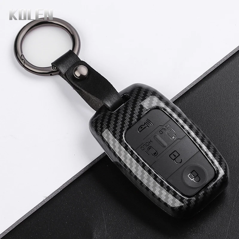 Sleek Carbon Fiber Style Car Key Case Cover