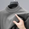 Half Turtleneck Knitwear Sweater New Autumn/Winter Mock Neck Sweatshirts Solid Color Pullovers Man Brand Casual Mens Clothing 3