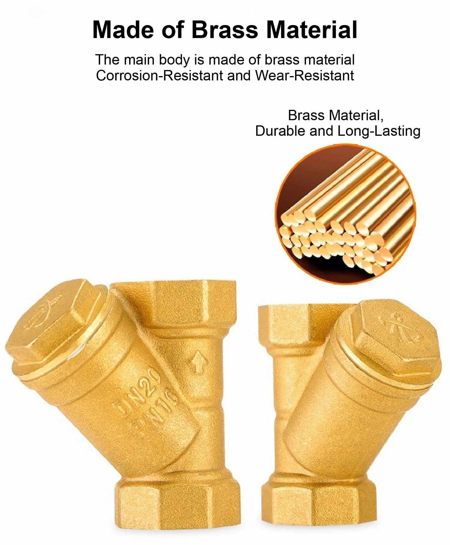 Inline Brass Y Strainer Valve Threaded Female PN16 Sediment Filter with SS Mesh