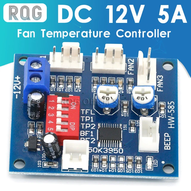 Contrôleur de vitesse de carte de contrôle de la température du ventilateur  CPU, contrôleur de vitesse, buse de sonde de température, DC 12V, 5A, PWM,  PC - AliExpress