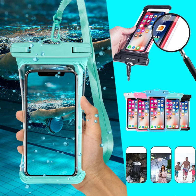6.9inch Panoramic Touchscreen Waterproof Phone Bag Hot Spring Drifting
